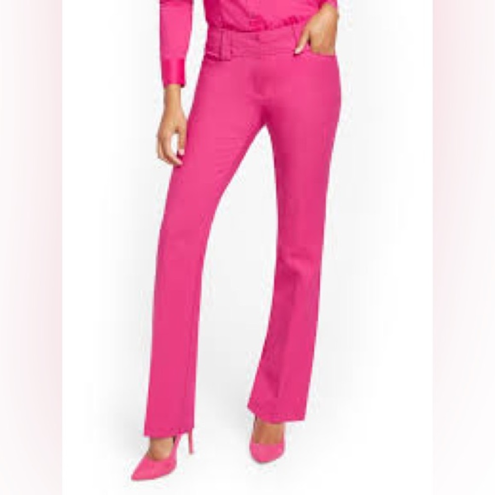 New York & Company Pink Straight Leg Pants Professional Style